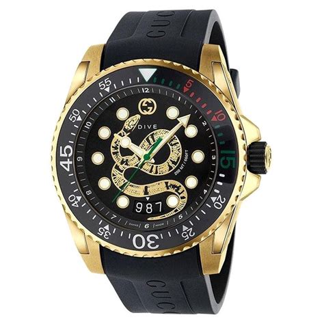 gucci mens lack diamond watch|gucci snake watch men's.